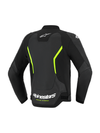 Alpinestars GP Force V2 Airflow Leather Jacket - Black / Fluro Yellow