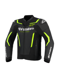 Alpinestars GP Force V2 Airflow Leather Jacket - Black / Fluro Yellow