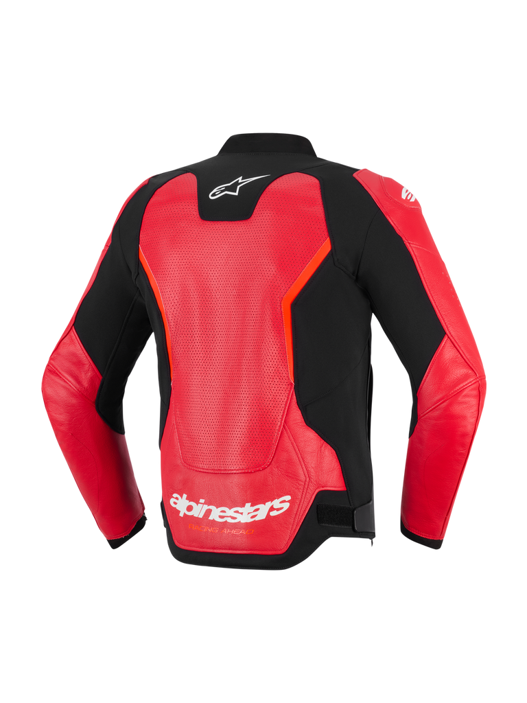Alpinestars GP Force V2 Airflow Leather Jacket - Red / Fluro Red