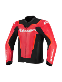 Alpinestars GP Force V2 Airflow Leather Jacket - Red / Fluro Red