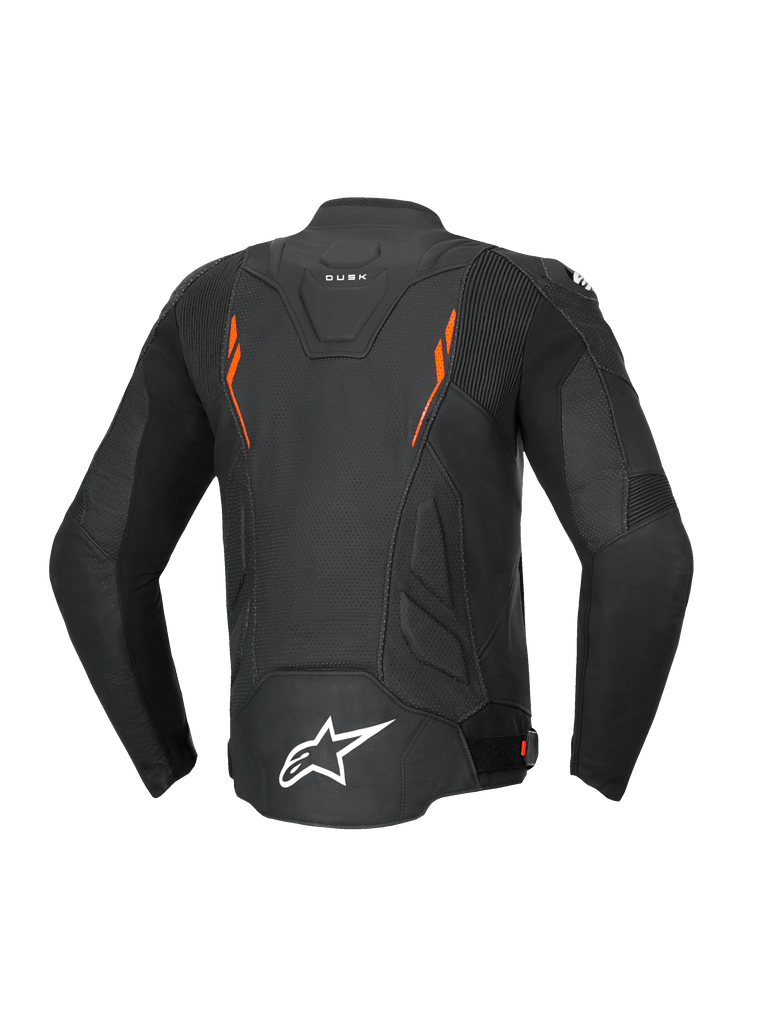 Alpinestars Dusk Airflow Leather Jacket - Black/Fluro-Red