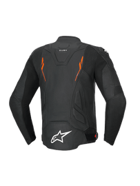 Alpinestars Dusk Airflow Leather Jacket - Black/Fluro-Red