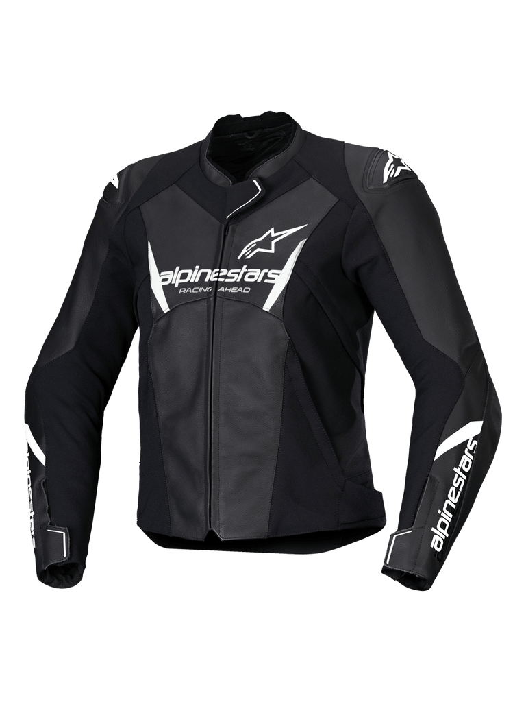 Alpinestars Women's Faster V3 Leather Jacket - Black / White