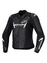 Load image into Gallery viewer, Alpinestars Women's Faster V3 Leather Jacket - Black / White