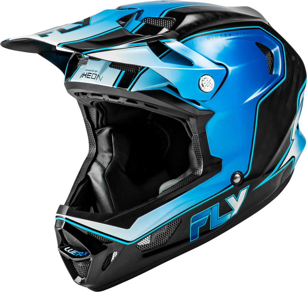 Fly Racing Werx-R MTB/BMX Flow Helmet - Black Carbon/Blue/White