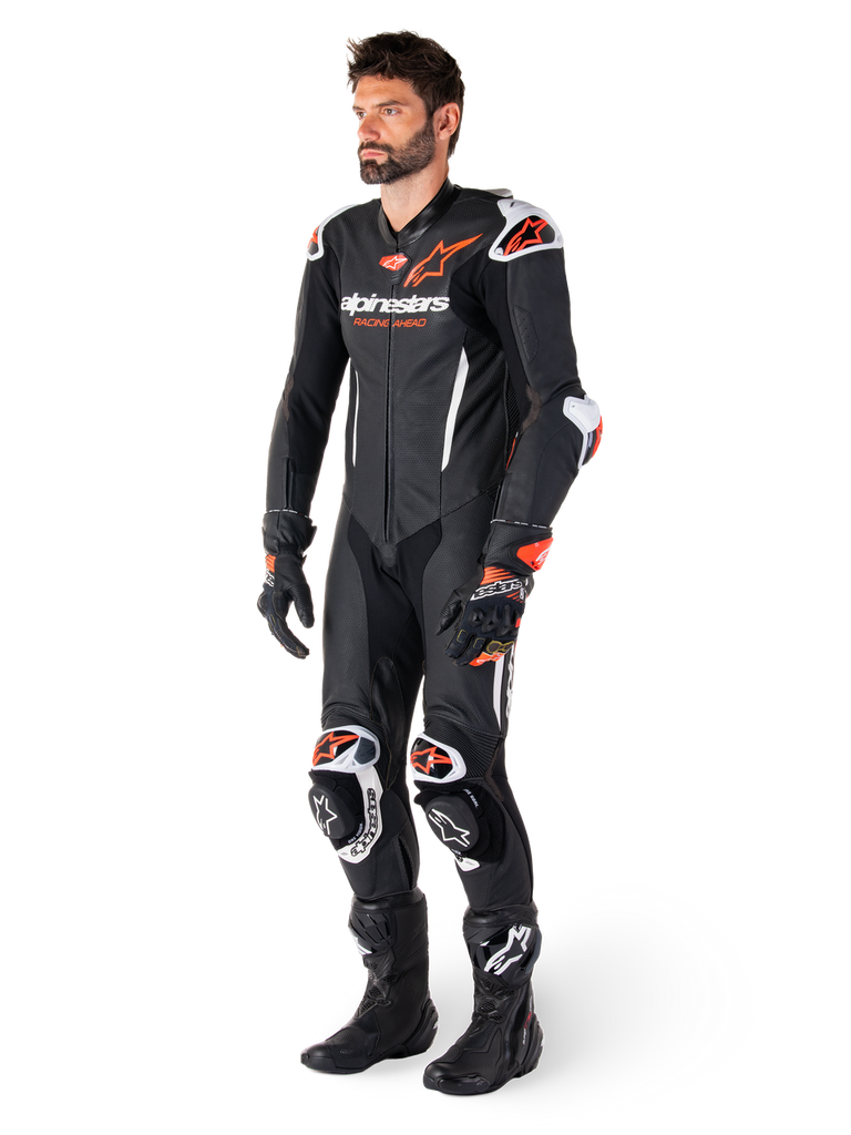 Alpinestars GPR7 1Pc Leather Suit - Black White Fluro Red