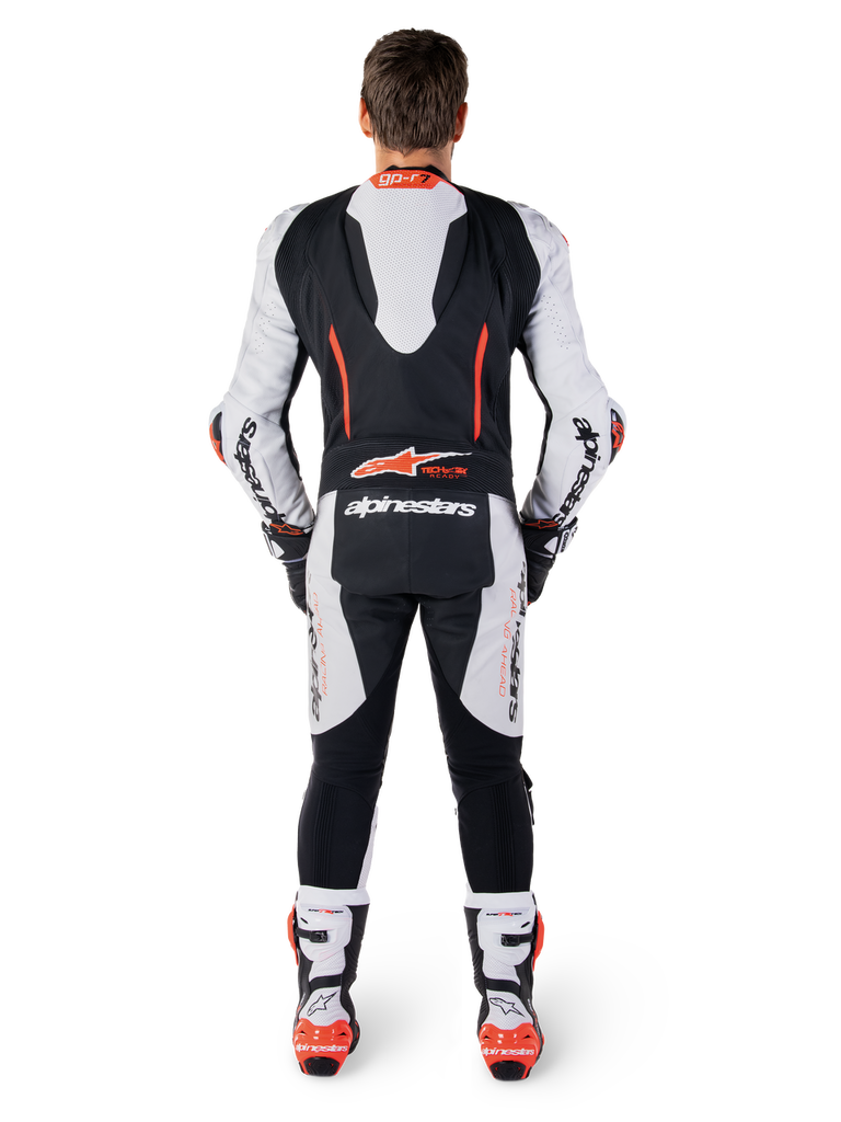 Alpinestars GPR7 1Pc Leather Suit - White Black Fluro Red