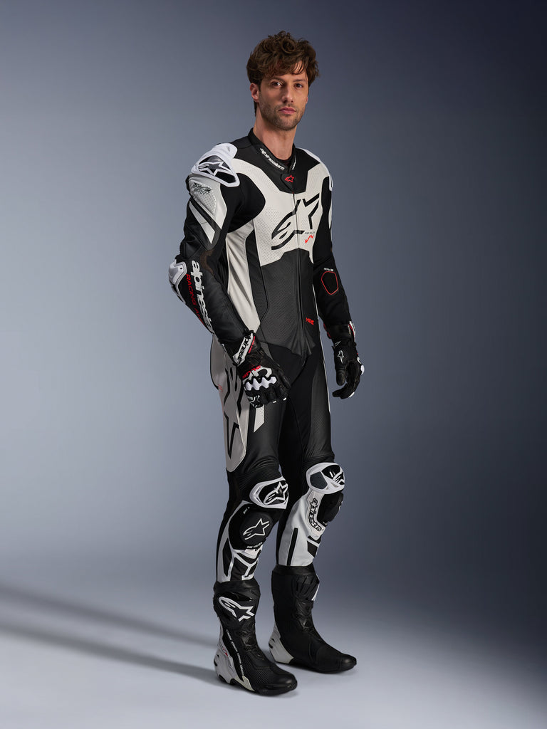 Alpinestars Gp Plus V4 Sprint One Piece Leather Suit - Black-White/Red-Fluro