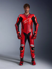 Alpinestars Gp Plus V4 Sprint One Piece Leather Suit - Fluro-Red/Mid-Red/White