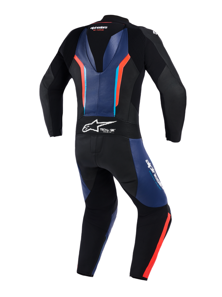 Alpinestars GP Force V2 One-Piece Leather Suit - Black / Blue / Fluro Red
