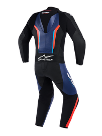 Alpinestars GP Force V2 One-Piece Leather Suit - Black / Blue / Fluro Red