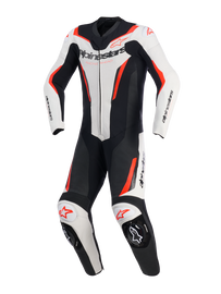 Alpinestars GP Force V2 One-Piece Leather Suit - White / Black / Fluro Red