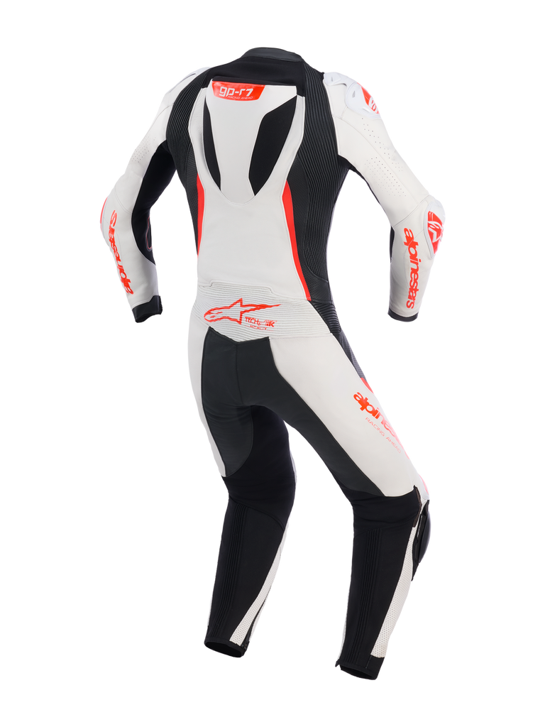 Alpinestars Women's GPR7 One-Piece Leather Suit - White / Black / Fluro Red