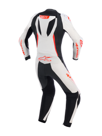 Alpinestars Women's GPR7 One-Piece Leather Suit - White / Black / Fluro Red