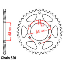 Load image into Gallery viewer, REAR SPROCKET - STEEL 37T 520P