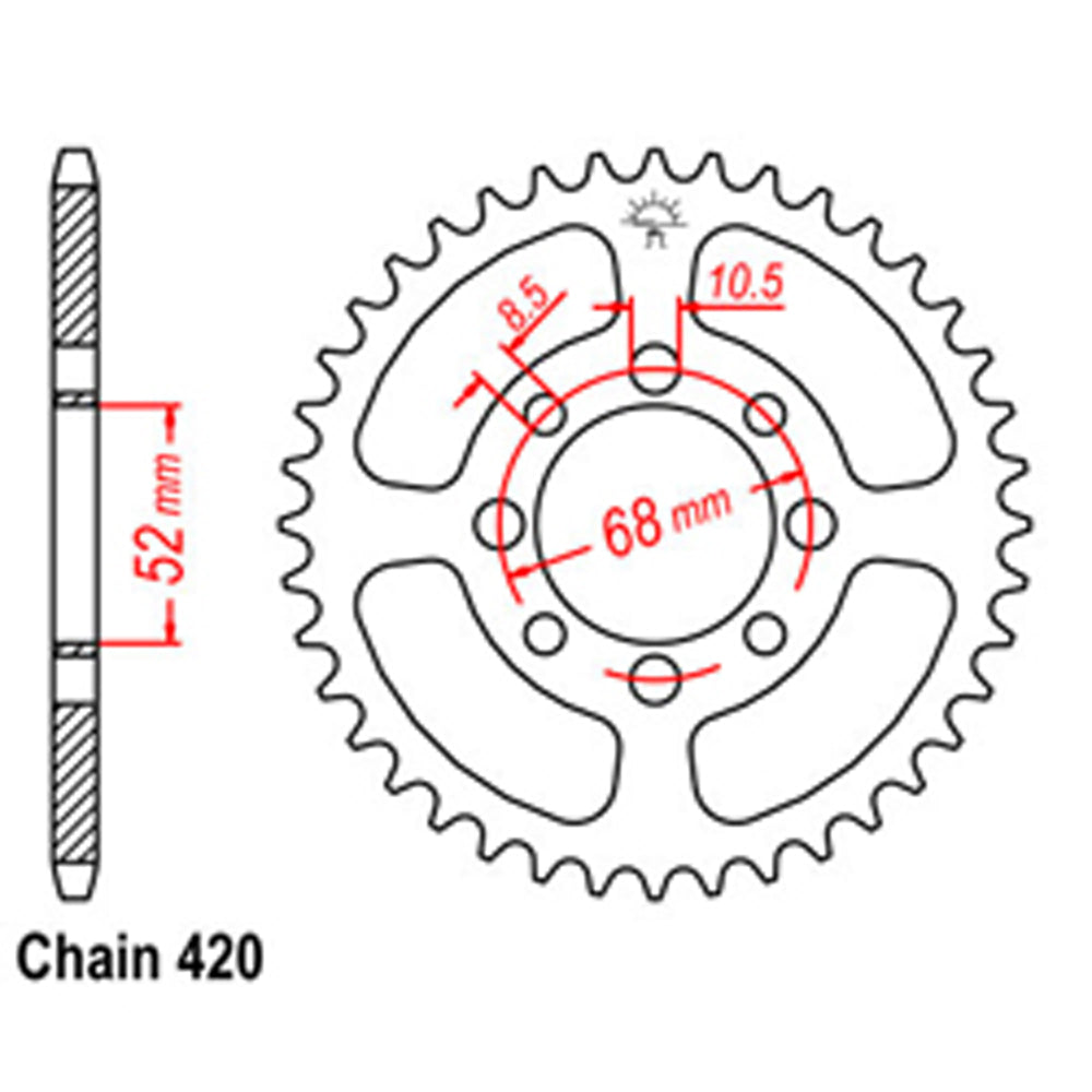 REAR SPROCKET - STEEL 34T 420P D/D