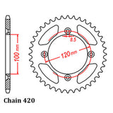 REAR SPROCKET - STEEL 45T 420P