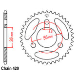 REAR SPROCKET - STEEL 28T 420P