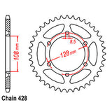 REAR SPROCKET - STEEL 48T 428P