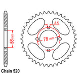 REAR SPROCKET - STEEL 38T 520P