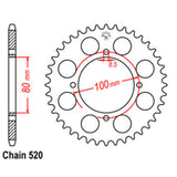 REAR SPROCKET - STEEL 39T 520P D/D