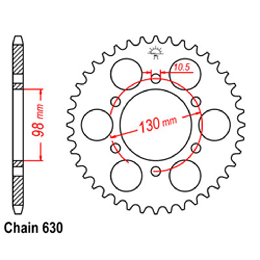 REAR SPROCKET - STEEL 35T 630P