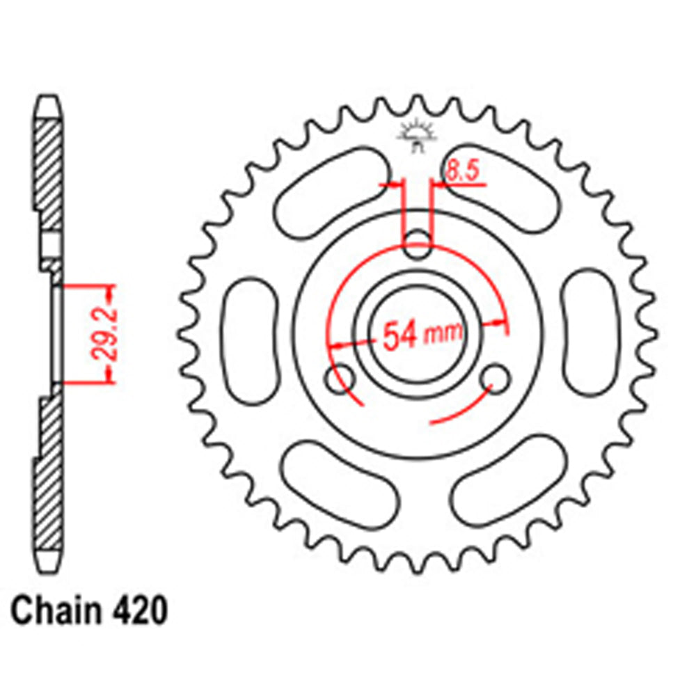 REAR SPROCKET - STEEL 37T 420P