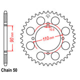 REAR SPROCKET - STEEL 38T 530P