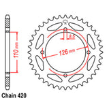 REAR SPROCKET - STEEL 43T 420P