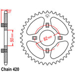 REAR SPROCKET - STEEL 36T 420P