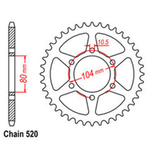 Load image into Gallery viewer, REAR SPROCKET - STEEL 39T 520P