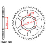 REAR SPROCKET - STEEL 46T 520P