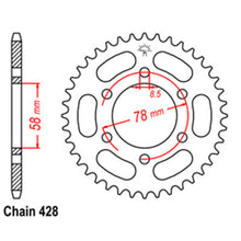 Load image into Gallery viewer, REAR SPROCKET - STEEL 37T 428P