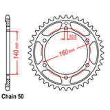 REAR SPROCKET - STEEL 49T 530P