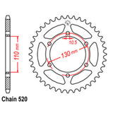 REAR SPROCKET - STEEL 38T 520P