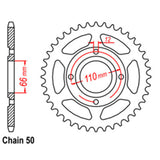 REAR SPROCKET - STEEL 38T 530P