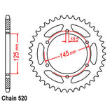 REAR SPROCKET - STEEL 47T 520P