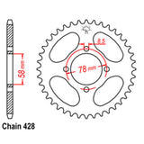 REAR SPROCKET - STEEL 47T 428P