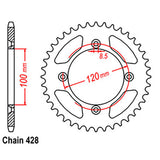 REAR SPROCKET - STEEL 46T 428P