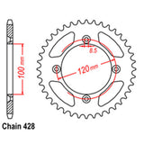 REAR SPROCKET - STEEL 51T 428P