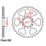 REAR SPROCKET - STEEL 45T 520P D/D