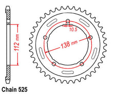 Load image into Gallery viewer, REAR SPROCKET - STEEL 38T 525P