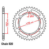 REAR SPROCKET - STEEL 47T 520P