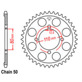 REAR SPROCKET - STEEL 45T 530P