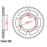 REAR SPROCKET - STEEL 40T 520P