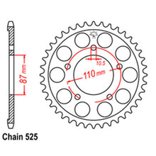 Load image into Gallery viewer, REAR SPROCKET - STEEL 44T 525P