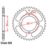 REAR SPROCKET - STEEL 32T 520P