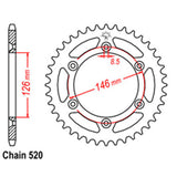 REAR SPROCKET - STEEL 39T 520P