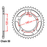 REAR SPROCKET - STEEL 44T 530P