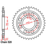 REAR SPROCKET - STEEL 41T 520P